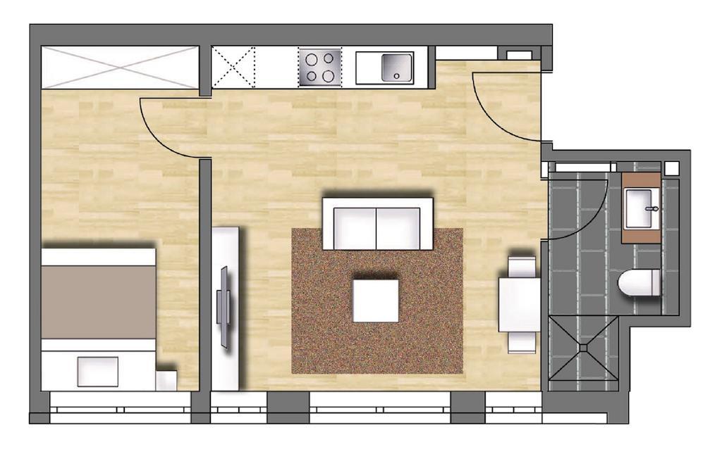 Apartamento Comfort de 1 dormitorio